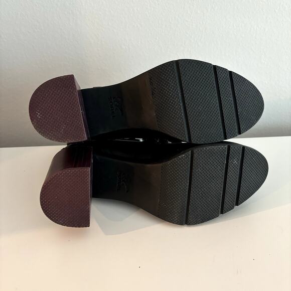 Sorel Margo Ankle Boots Size 7.5 Black Leather Heeled Lace Up Bootie Waterproof - Picture 6 of 9